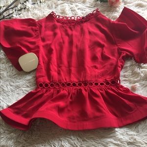 Peep A Boo high Neck Angel Bell blouse.